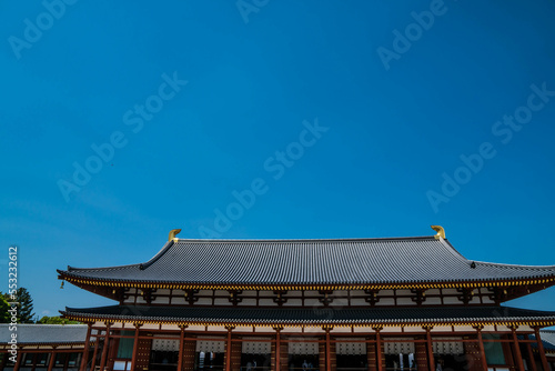 奈良 5月の青空と薬師寺の大講堂