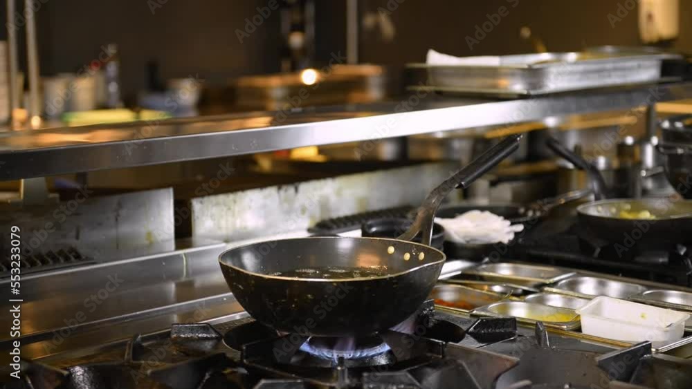 Seafood patty fring in boiling oil Seafood patty fring in boiling oil