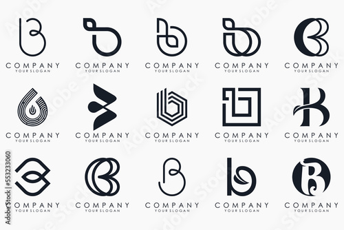 creative letter B logo icon set. design for business of luxury, elegant, simple.