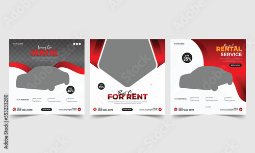 Set of car rental promotion social media post banner template, Luxury car buy, Luxury car rental social media post, transport flyer template design, Car showroom flyer design, Instagram post template 