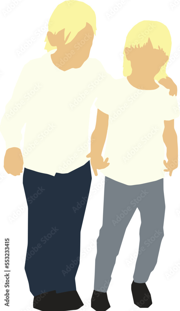 silhouette children standing 1 illustration vector silhouette children standing 1 illustration vector