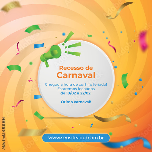 Post de recesso de carnaval	
