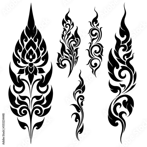 Modern Thai Art Pattern for Decoration of Unique and characteristic to Thailand_This work is excellent if you are looking to offer something that demonstrates Thainess in Illustration