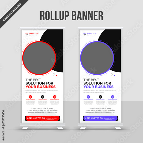 Modern corporate roll up pop up pull up or standee x banner design template