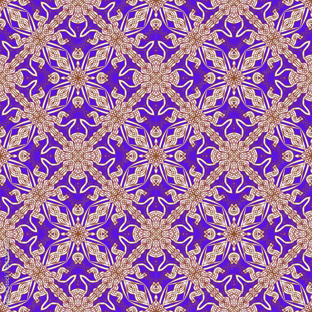 beautiful abstract wthie blossom on violet background, fabric ethnic pattern background Asian elegance wallpaper