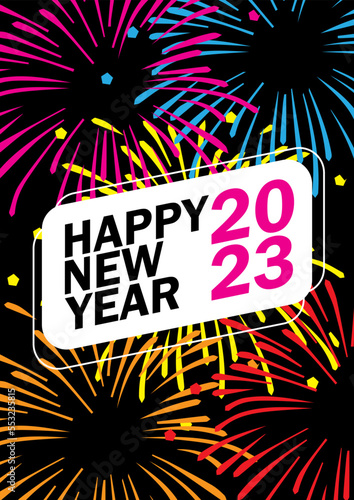 Design abstrac Happy New Year Poster 2023
