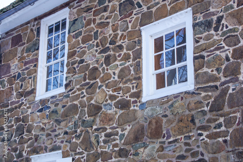 old window in the old wall photo