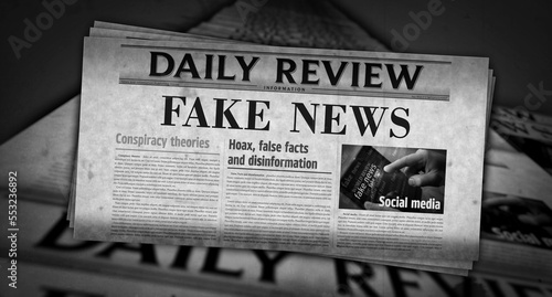 Fake news and disinformation newspaper printing media © Skórzewiak