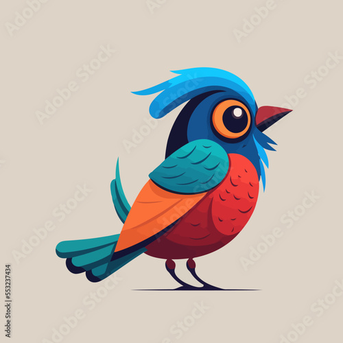 cute little bird cartoon animal vector illustration for logo or mascot icon © Vibrands Studio