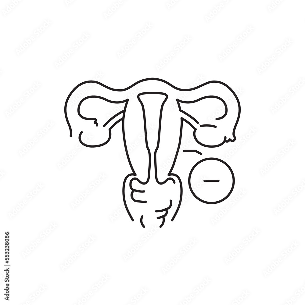 Erosion color line icon. Gynecology problem Erosion color line icon. Gynecology problem