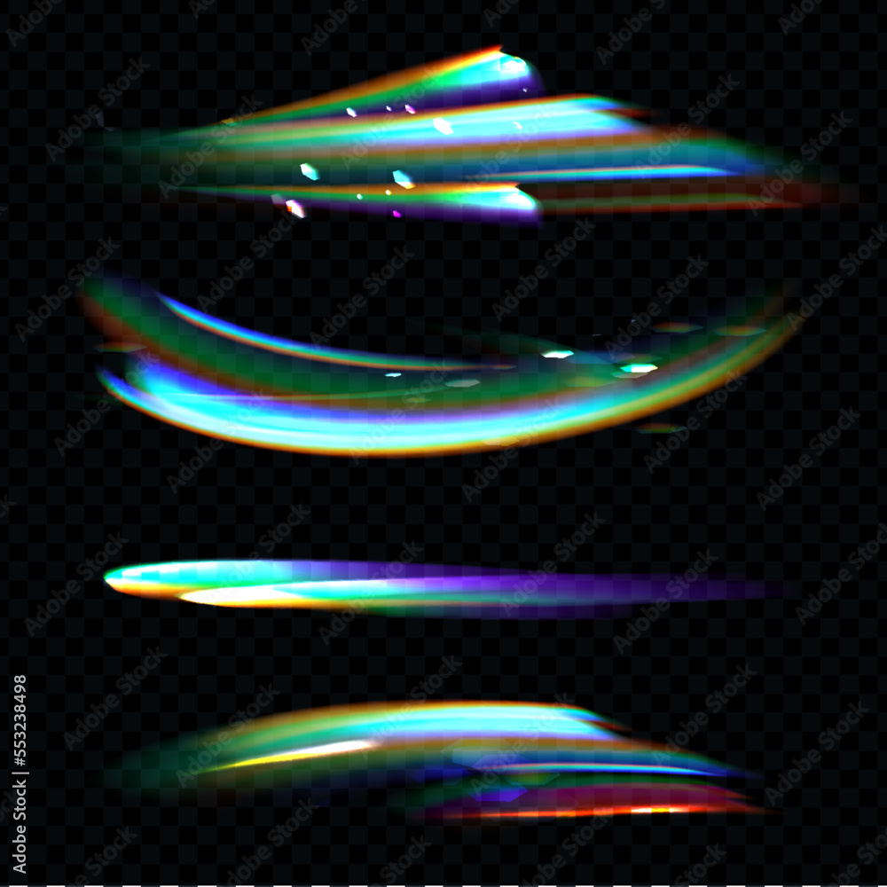 光のエフェクト。フレア。プリズムで虹色に輝く光 vector de Stock | Adobe Stock