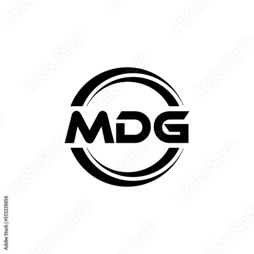 MDG letter logo design with white background in illustrator  vector logo modern alphabet font overlap style. calligraphy designs for logo  Poster  Invitation  etc.