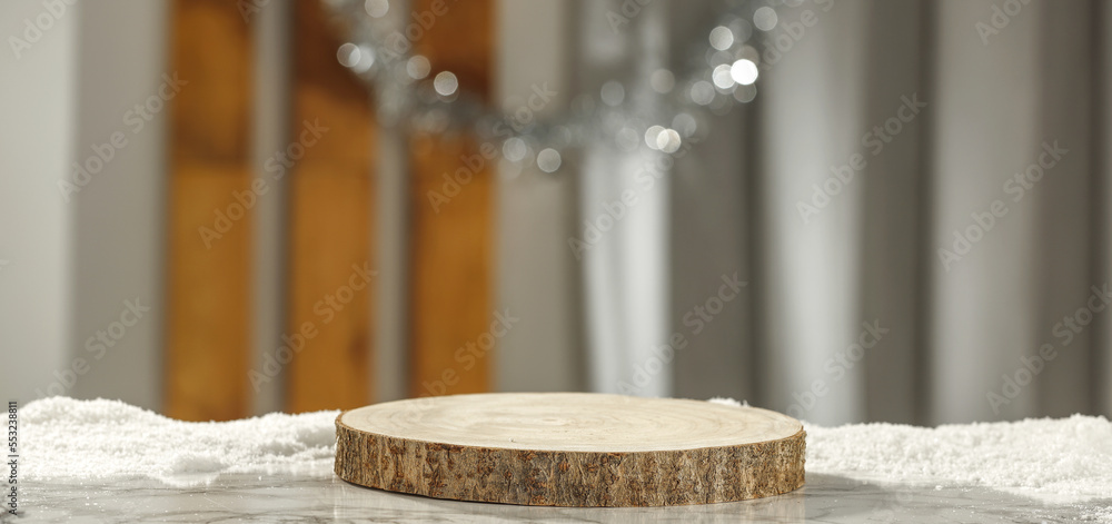 Pedestal of free space and christmas background. Pedestal of free space and christmas background.