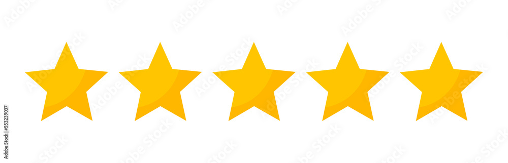 Stars quality rating symbol. Five stars icons design element. Stars quality rating symbol. Five stars icons design element.