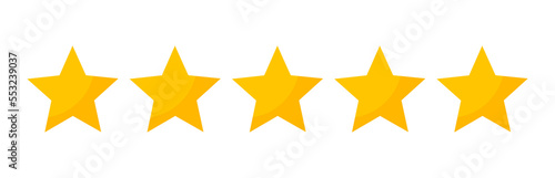 Stars quality rating symbol. Five stars icons design element.