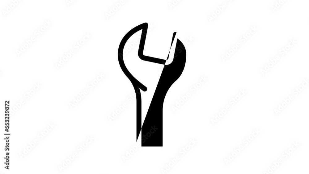 combination wrench line icon animation combination wrench line icon animation