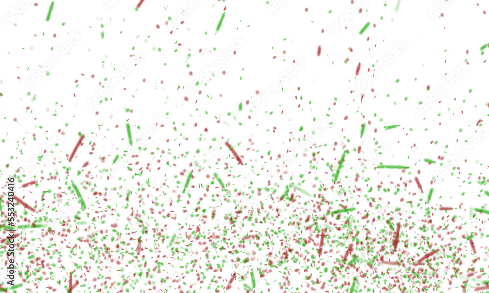 Red white and green isolated confetti overlay Red white and green isolated confetti overlay