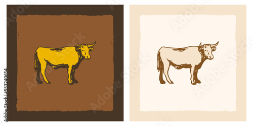Texas Longhorn bull cow doodle sketch