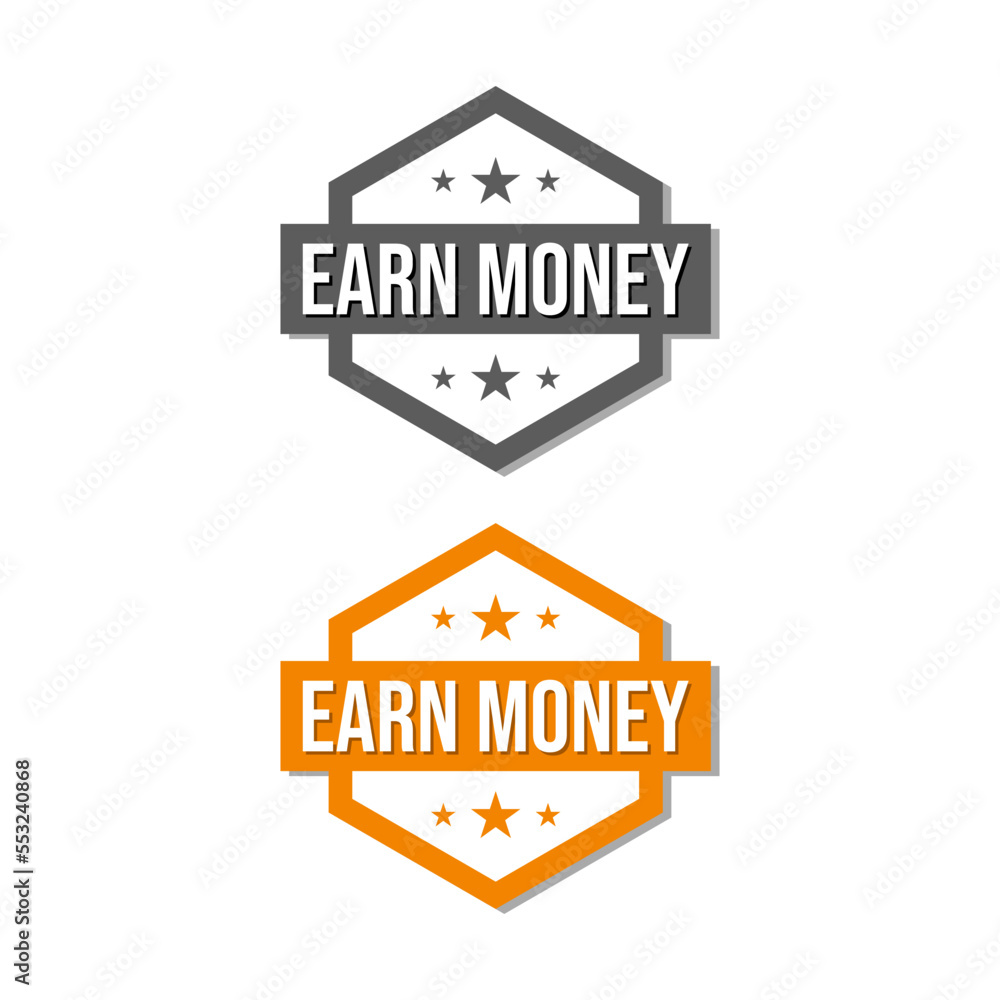 Earn money dollars income badge icon sign vector Earn money dollars income badge icon sign vector