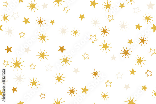 Stars childish vector seamless pattern graphic design. New Year gift wrapping pattern.