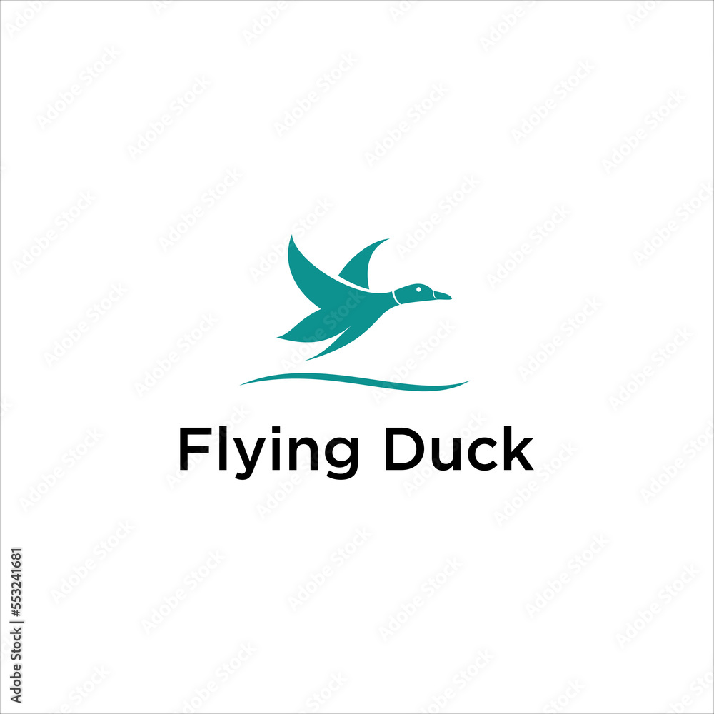 flying duck mallard migration logo design vector flying duck mallard migration logo design vector