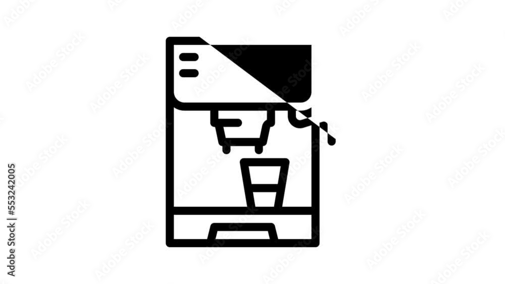 professional coffee machine line icon animation professional coffee machine line icon animation