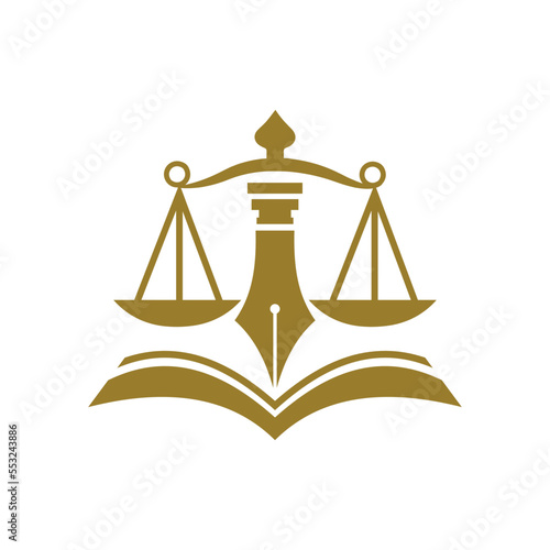 scales of justice, Attorney law service logo design.