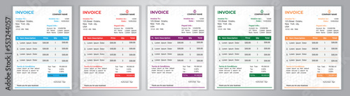 Business Minimal Corporate Invoice design template vector illustration bill form price . Creative template and stationery design payment agreement design template Cash Memo, Vector Quotation Design © Amila Vector