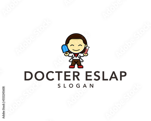 ice cream doctor logo mascot cartoon can be used for a company and industry