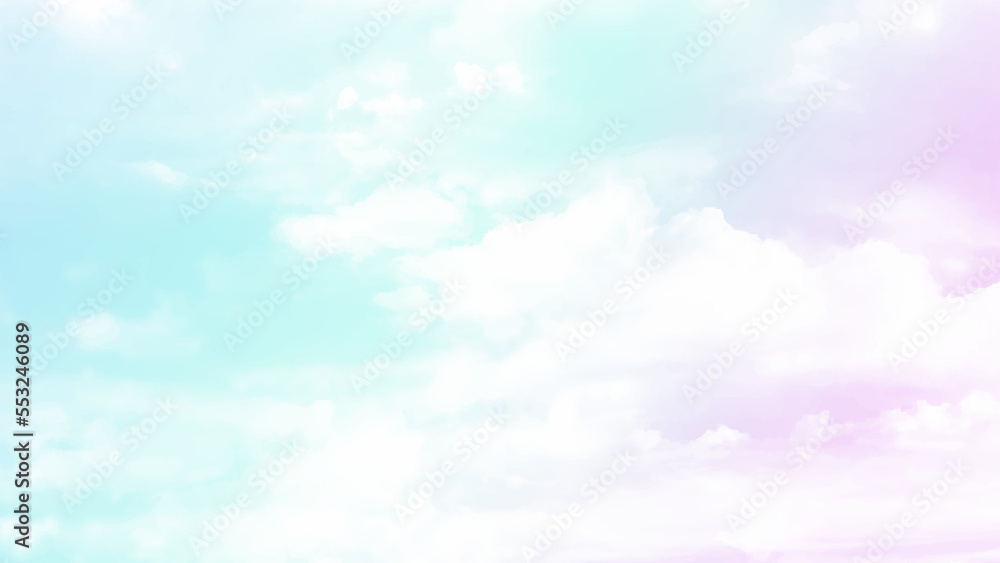 Pastel sky with white cloud and clear abstract. Backdrop for wallpaper backdrop background.