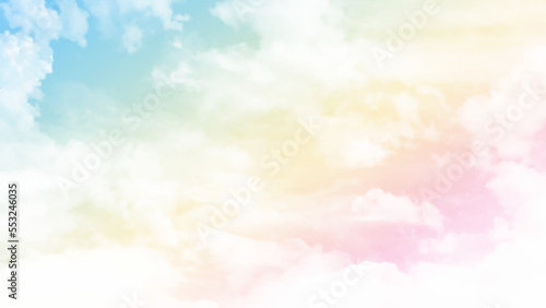 Mountains colorful landscape - cloudy sky in pastel colors for your design
