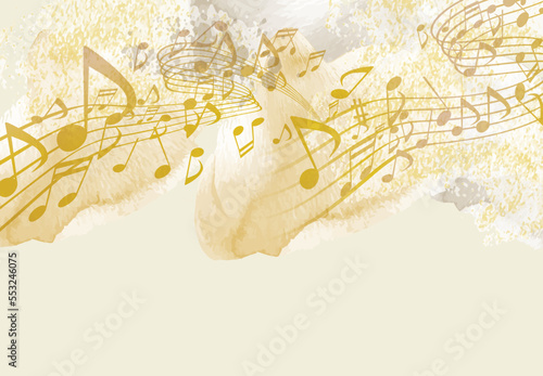 輝く音符　楽譜　背景イラスト