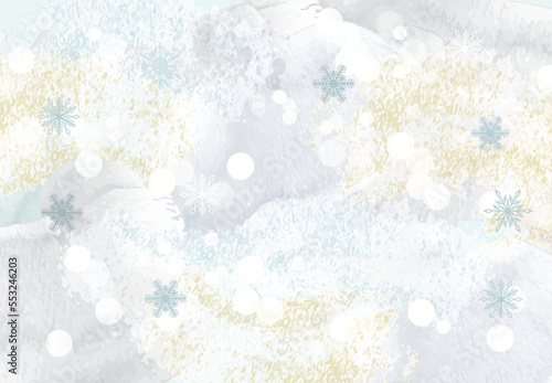 輝く雪の背景イラスト © ヨーグル