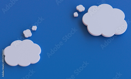 though clouds visionary thinking imagination concept dream white clouds on blue background inspiration copy space