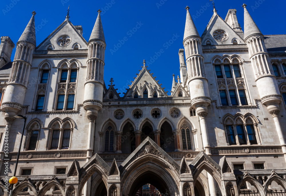 Part of the facade of the Royal Courts of Justice