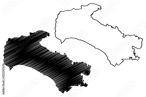 La Union de Isidoro Montes de Oca municipality (Free and Sovereign State of Guerrero, Mexico, United Mexican States) map vector illustration, scribble sketch La Unión map