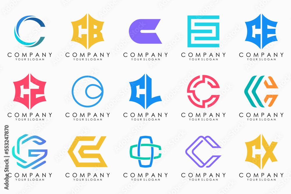 creative letter C logo icon set. design for business of luxury, elegant, simple. creative letter C logo icon set. design for business of luxury, elegant, simple.