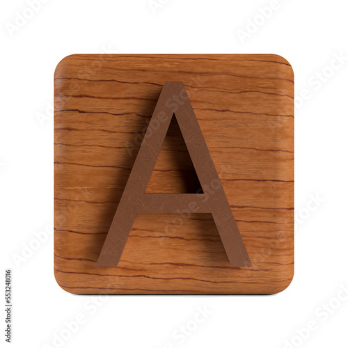 3d render the alphabet letter a