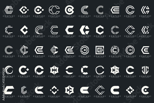 creative letter C logo icon set. design for business of luxury, elegant, simple.