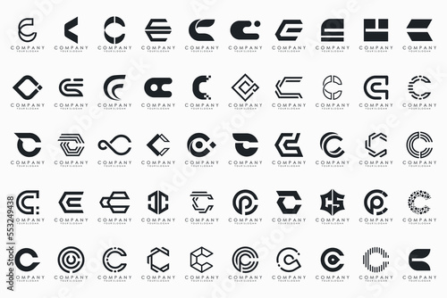 creative letter C logo icon set. design for business of luxury, elegant, simple. photo