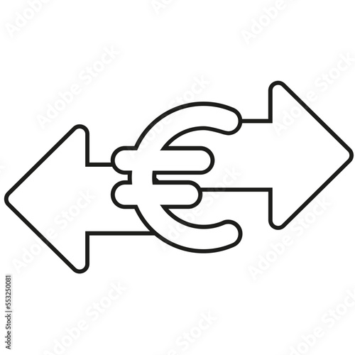 Euro valor flechas. Moneda