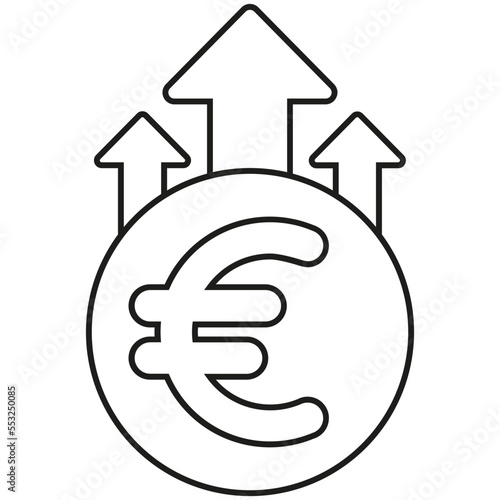 Euro valor. Moneda subir.