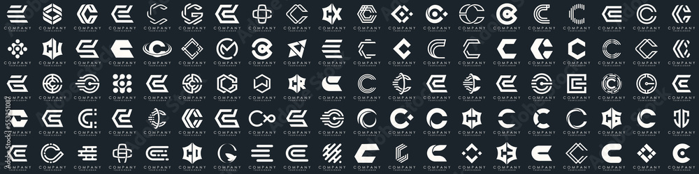 creative letter C logo icon set. design for business of luxury, elegant, simple. - obrazy, fototapety, plakaty 
