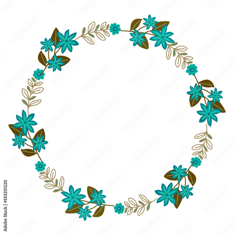 Floral boho wreath, design elements for invitations, greeting cards, posters. Hand drawing illustration Floral boho wreath, design elements for invitations, greeting cards, posters. Hand drawing illustration