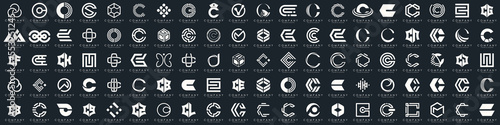 creative letter C logo icon set. design for business of luxury, elegant, simple.