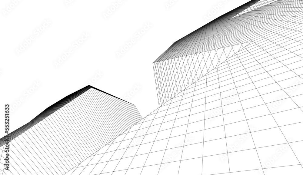 Modern architecture vector 3d illustration Modern architecture vector 3d illustration