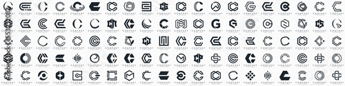 creative letter C logo icon set. design for business of luxury, elegant, simple.