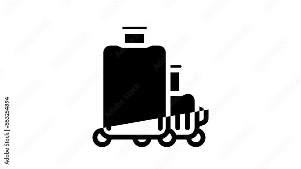 suitcase traveler baggage line icon animation suitcase traveler baggage line icon animation