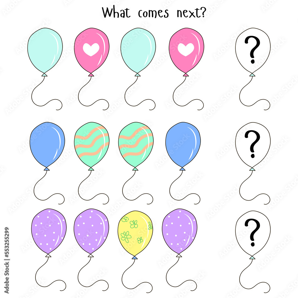 Educational game what comes next PNG illustration with transparent background