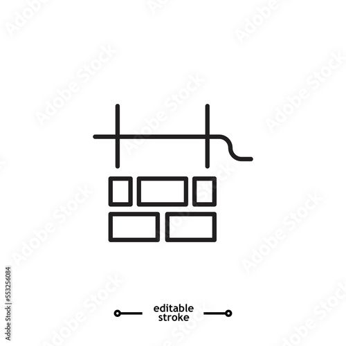 water well icon symbol logo illustration,editable stroke, flat design style isolated on white